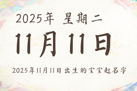 2025年11月11日出生的宝宝起名字推荐 2025年11月11日出生的宝宝起名字推荐